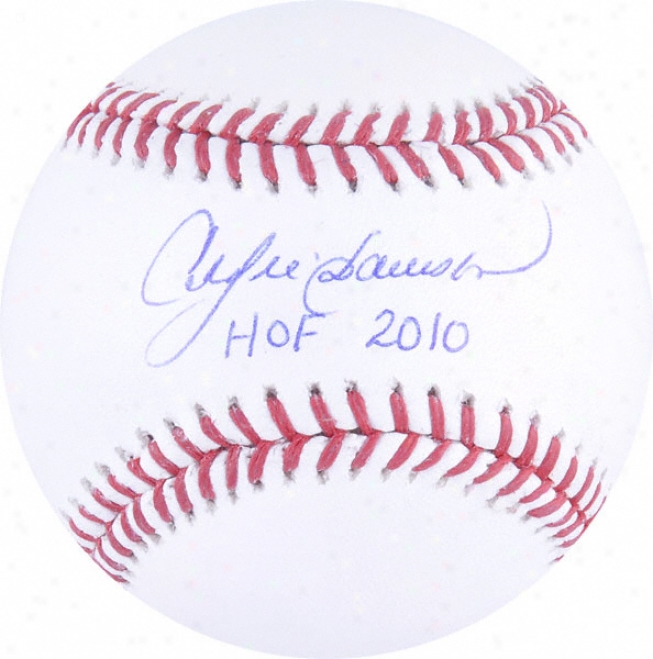 Anxre Dawson Autographed Baseball  Details Hof 2010 Ihscription