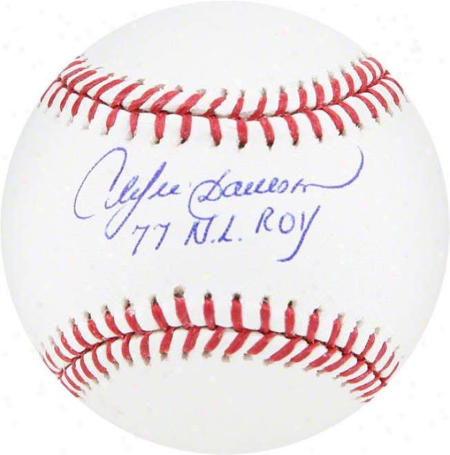 Andre Dawson Autographed Baseball  Details: Nl Rky Inscriptiin