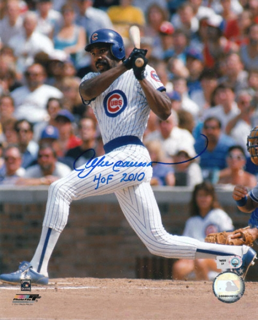 Andre Dawson Autographed Photograph: Signed Chicago Cubs 8x10 Photograph With Hof 2010 Inscription