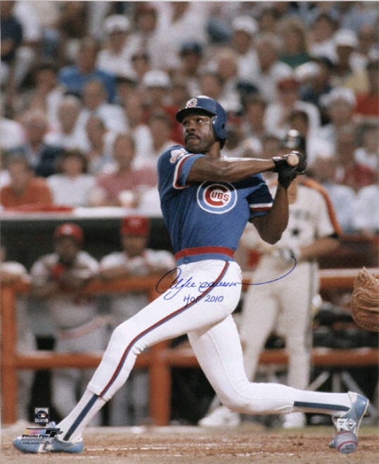 Andre Dawson Chicago Cubs Autographed 16x20 Photograph Upon Hof 2010 Inscription