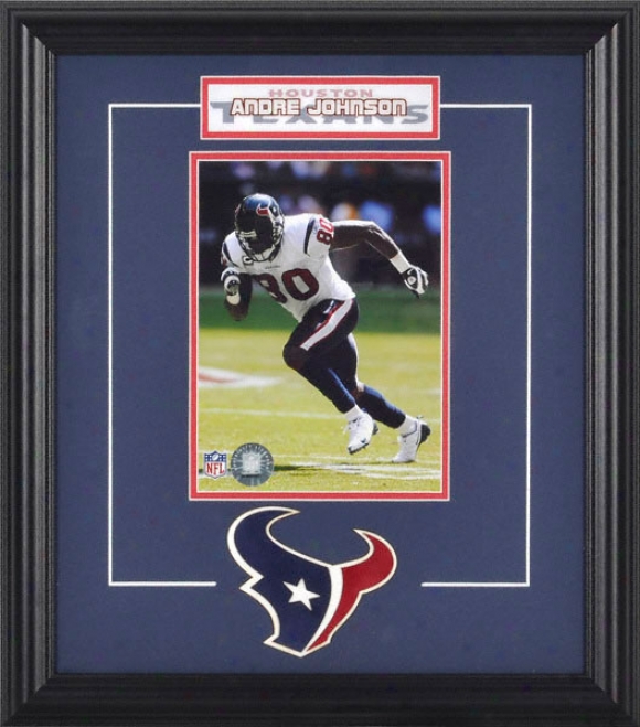 Andre Johnson Framed 6x8 Photograph With Team Logo & Plate