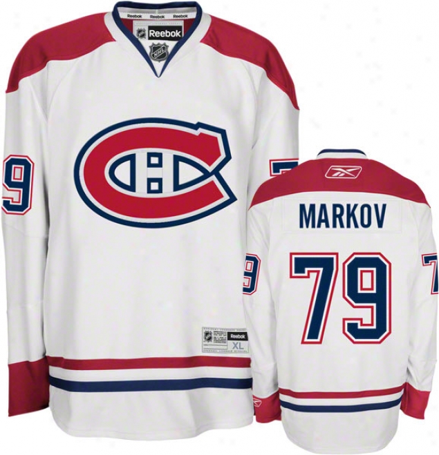 Andrei Markov Jersey: Reebok White #79 Montreal Canadiens Premier Jersey