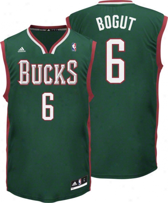 Andrew Bogut Jersey: Adifas Revolution 30 Green Replica #6 Milwaukee Bucks Jersey