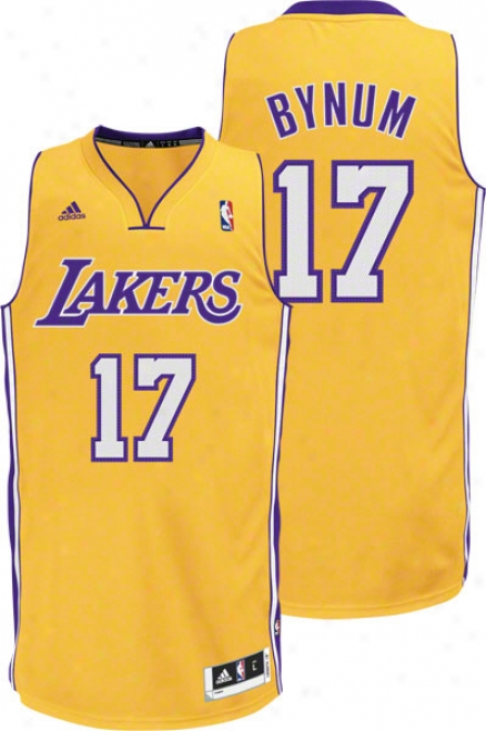 Andrew Bynum Gold Adidas Revolution 30 Swingman Los Angeles Lakers Jersey