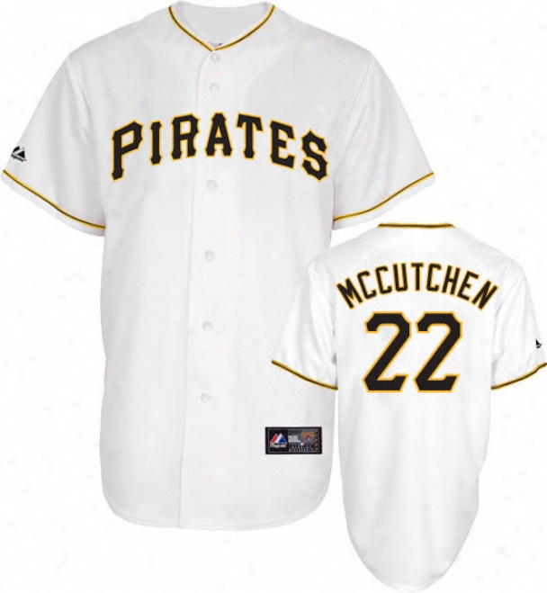 Andrew Mccutchen Jersey: Adult Majestic Home White Replica #22 Pittsburgh Pirates Jersey
