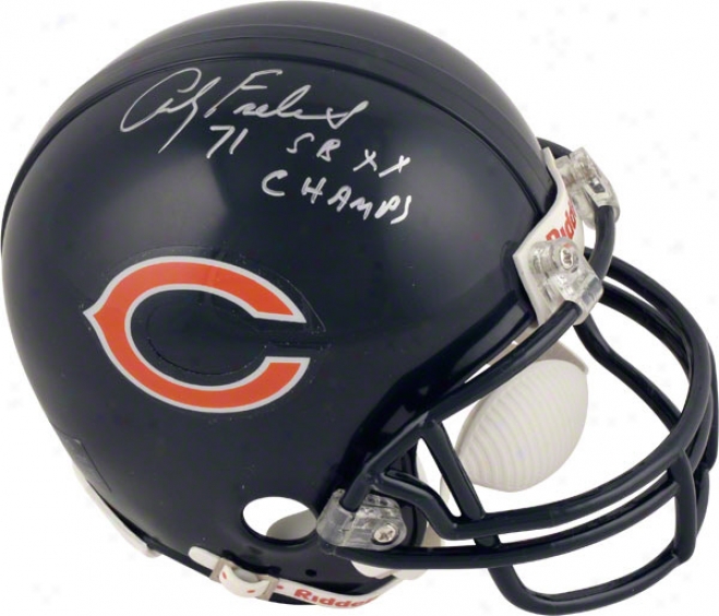 Andy Frederick Chicago Bears Auographed Mini Helmet With Sb Xx Champs Inscription