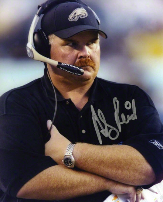 Andy Reid Autogrqphed 8x10 Photograph  Details: Philadelphia Eagles, Arms Crossed