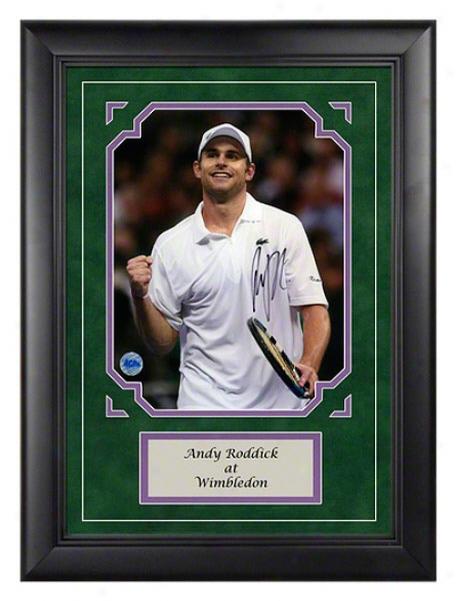 Andy Roddick Autograph Wimbledon Framed Photograph