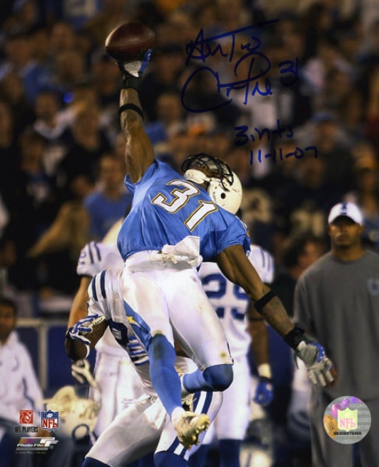 Antonio Cromartie Autographed Photograph  Details: San Diego Chargers, 8x10, 2 Inscriptions