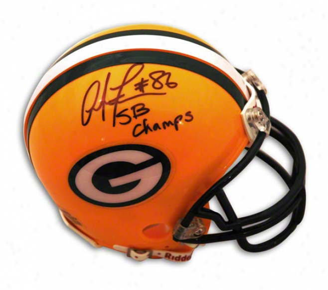 Antonio Freeman Lawn Bay Packers Autographed Mini Helmet Inscribed Sb Champs