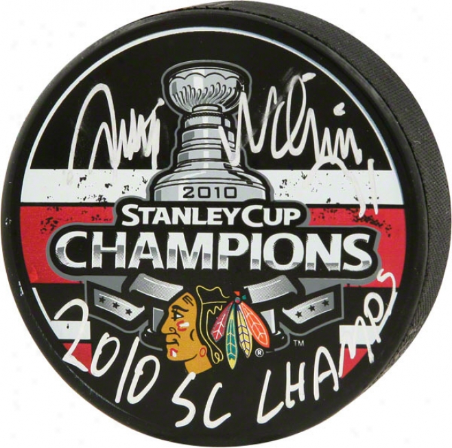 Antti Niemi Autographed Puck  Details: 2010 Stanley Cup Champi0ns Logo Puck, 2010 Sc Champs Inscription