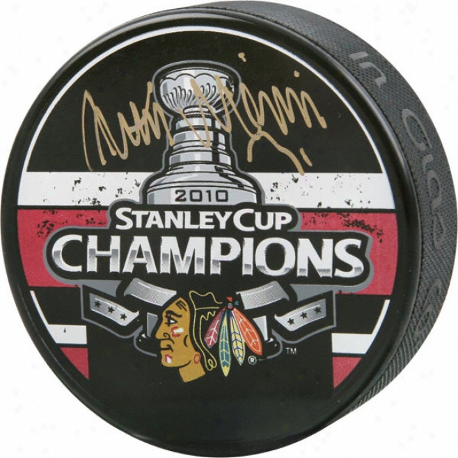 Antti Niemi Chicago Blackhzwks Autographed 2010 Stanley Cup Champions Puck