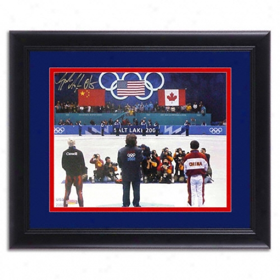 Apklo Anton Ohno Framed Autographdd 11x14 Photograph