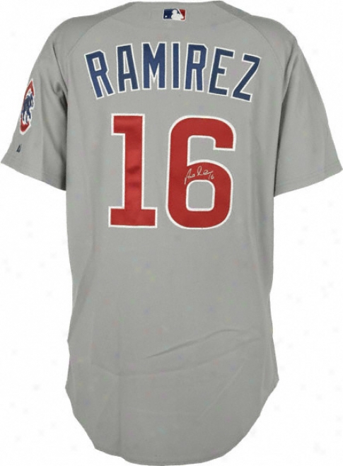 Aramis Ramirez Chicago Cubs Autographed 2006 Game Used Grey Road Jersey