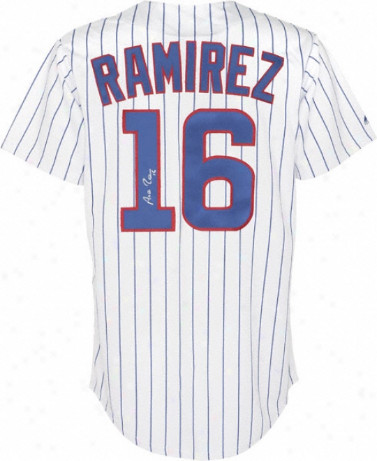 Aeamis Ramirez Chicago Cubs Autographed Majestic Athletic Replica Home Jersey