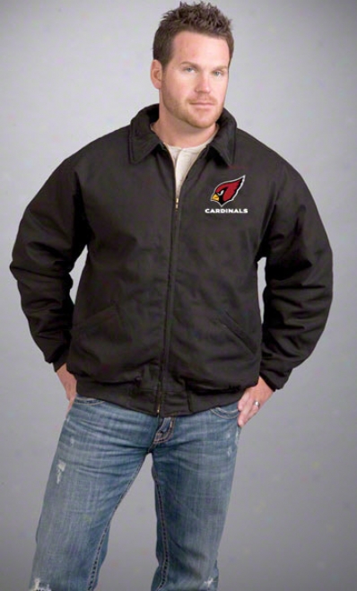 Arizona Cardinals Jerkin: Black Reebok Saginae Jacket