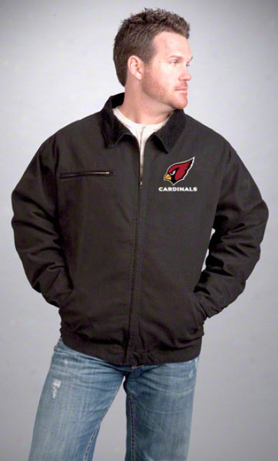 Arizona Cardinals Jaket: Black Reebok Tradesman Jerkin