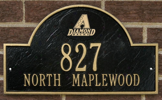 Arizona Diamondbacks Black And Gold Personalized Address Wall Plaquw