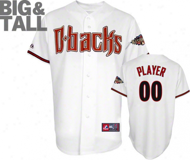 Arizona Diamondbacks Jersey: Any Plsyer Big & Tall Home White Replica Jersey With 2011 All-star Quarry Patch