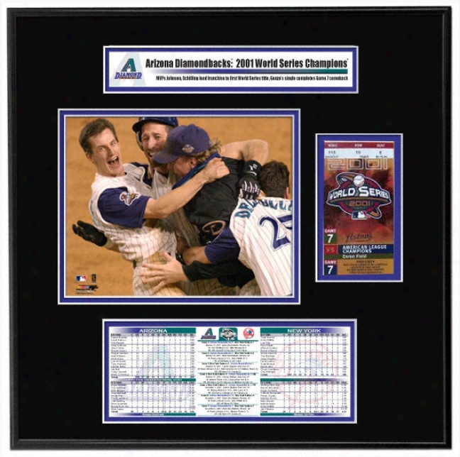 Arizona Diamondbacks - Team Celebration - 2001 World Series Ticket Frame Jr.