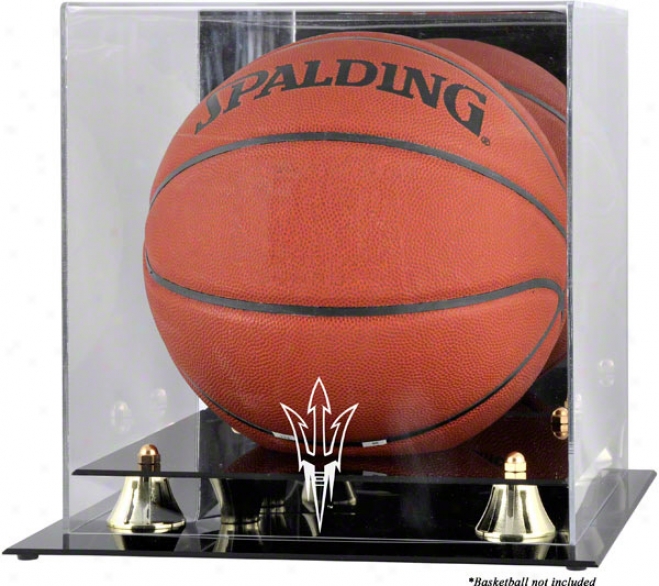 Arizona State Sun Devils Golden Classic Logo Basketball Display Declension-form With Mirror Back