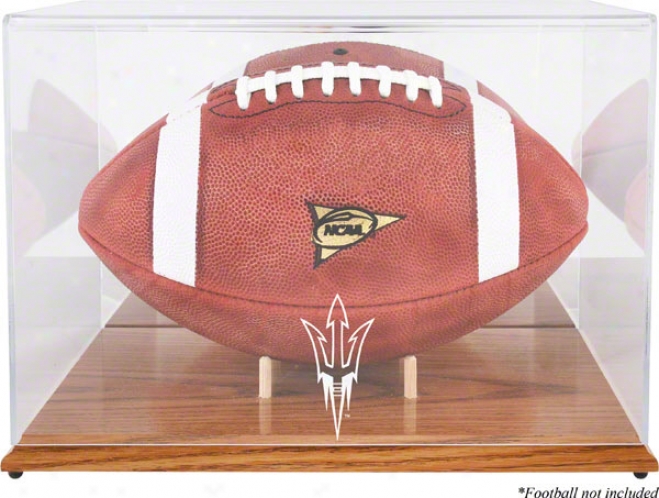 Arizona Commonwealth Sun Devils Oak Base Logo Football Display Case