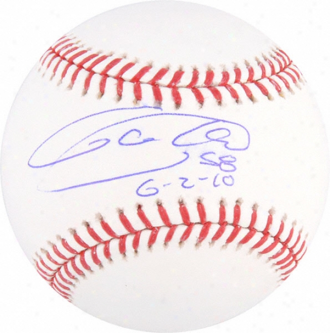 Armando Galarraga Autographed Baseball With &quot6/2/10&quot Inscription