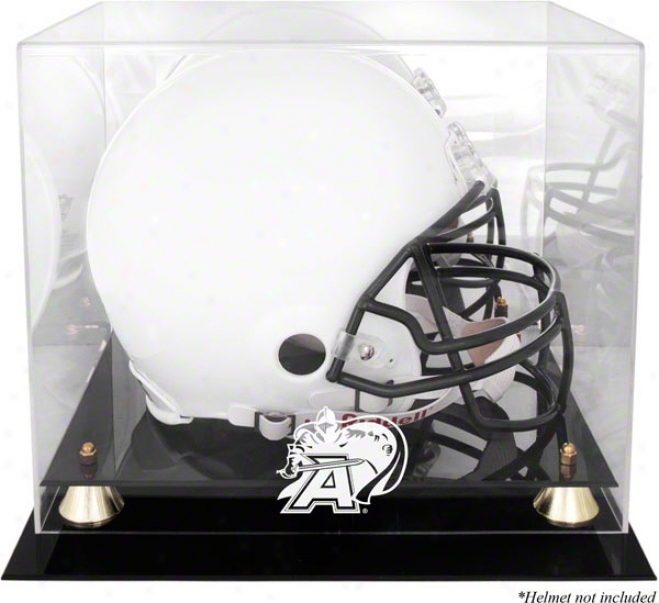 Army Black Knights Logo Helmet Display Case  Details: Golden Classic, Mirrored Back