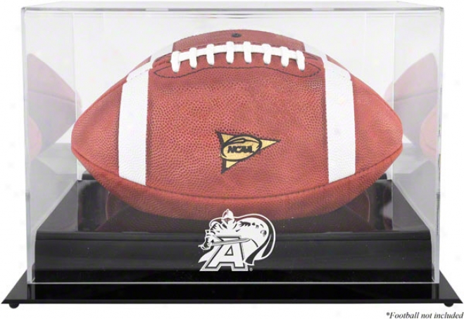 Army Black Knights Team Logo Football Exhibit Case  Details: Black Base, Mirror Back