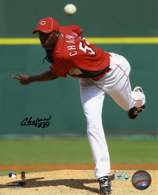 Aroldis Chapman Autographed Photograph  Dettails: Cincinnati Reds, 8x10