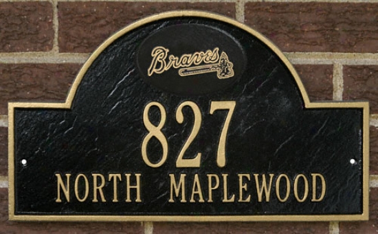 Atlanta Braves Black And Gold Personalized Address Wall Plaque