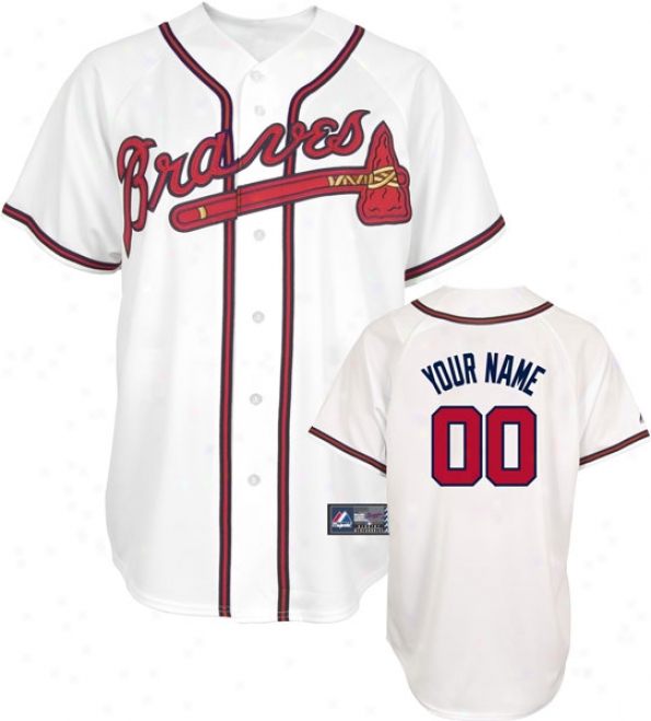 Atlanta Bravez -personalized With Your Name- Home Mlb Replica Jersey