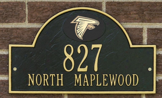 Atlanta Falcons Black And Gold Personalized Address Wall Plaque