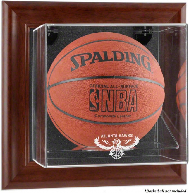 Atlanta Hawks Framed Wall Mounted Logo Basketball Display Case