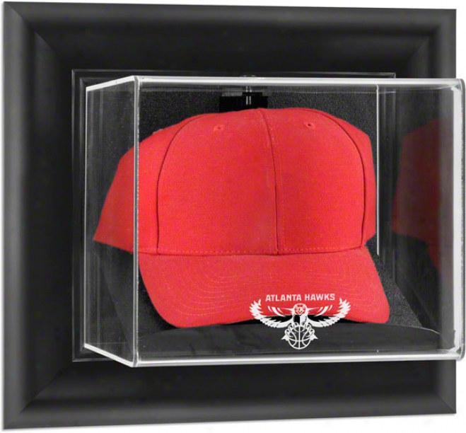 Atlanta Hawks Framed Wall Mounted Logo Cap Display Case