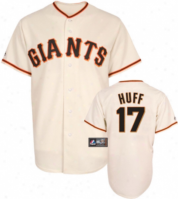 Aubrey Huff Jersey:A dult Majestic Home Ivory Replica #17 San Francisco Giants Jersey