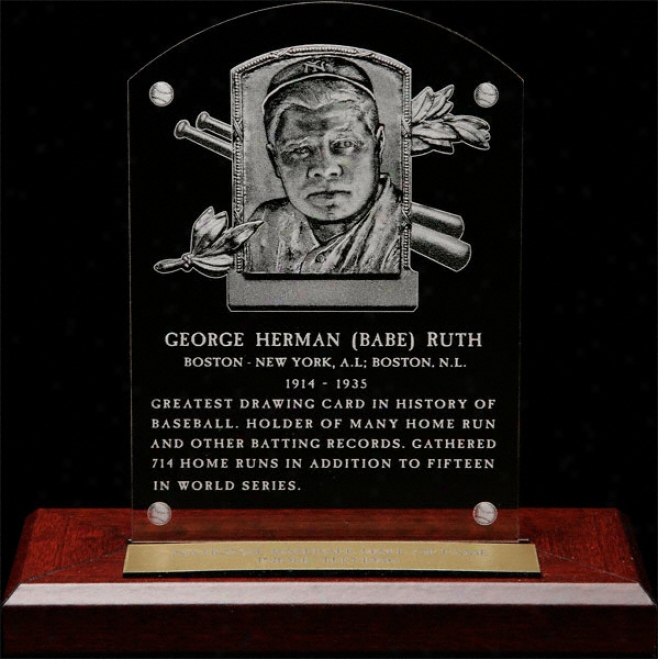 Babe Ruth Hof Plaque Etched Acrylic Desk Top Plaque