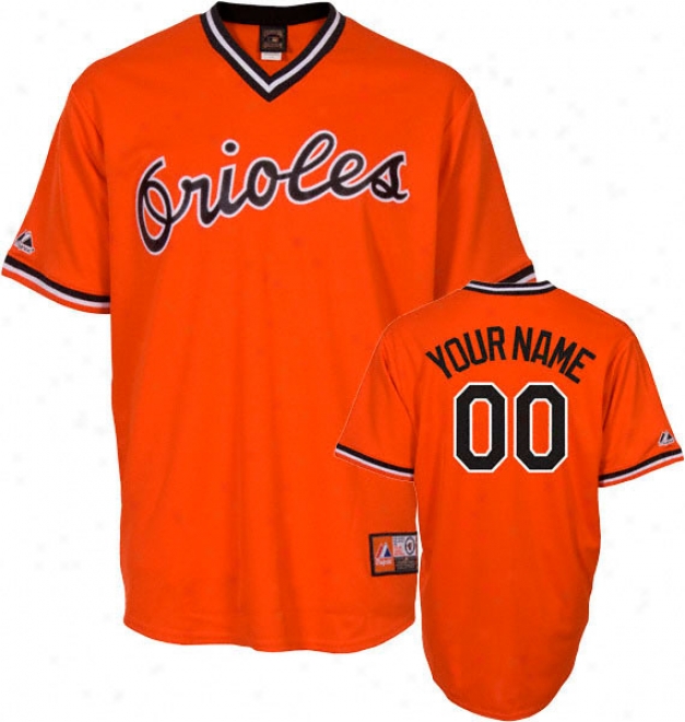 Baltimore Orioles Cooperstown Orange -personalized With Your Name- Repliac Jersey