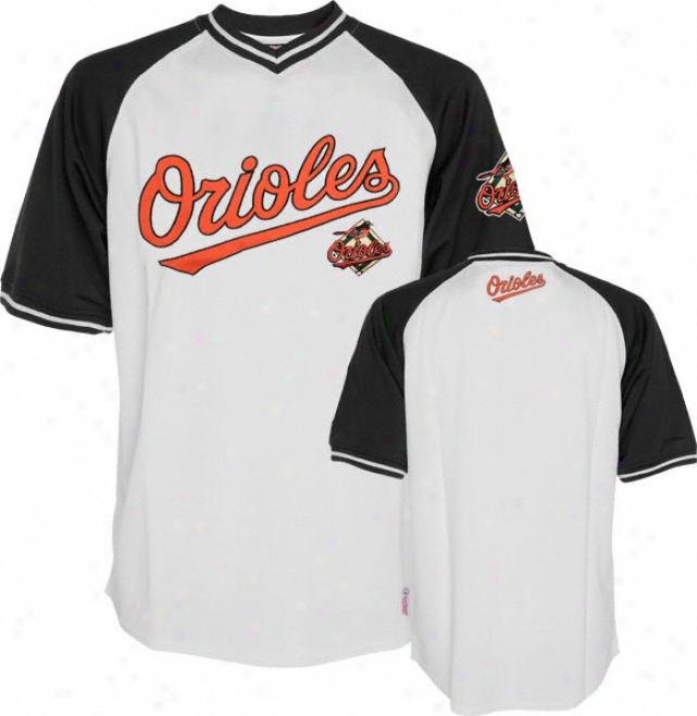 Baltimore Orioles Jersey: Stitches White V-neck Jersey