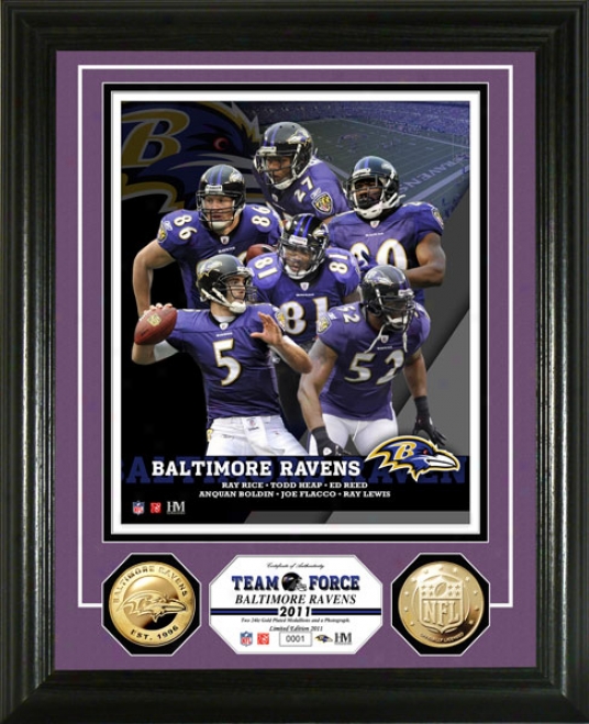 Baltimore Ravens Team Impel 24kt Gold Coin Photo Mint