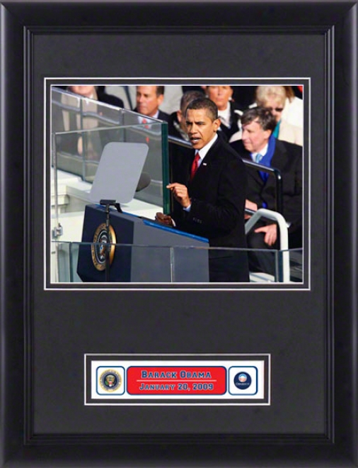 Barack Obama - Inauguration Superscription - Framed Photograph