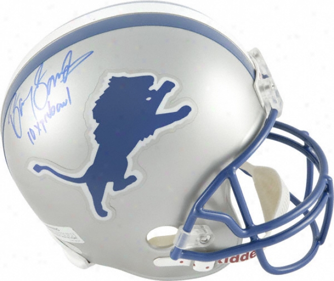 Barry Sanders Autographed Helmet  Details: Detroit Lions, 10x Pro Bowl, Replica Riddell Helmet