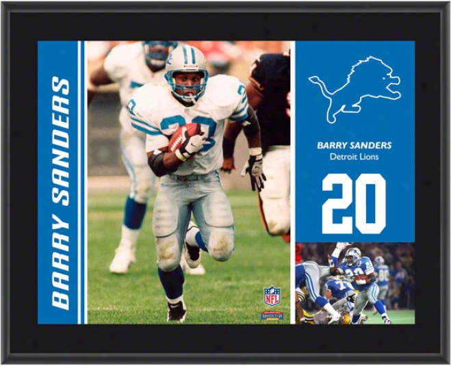 Bafry Sanders Plaque  Details: Detroit Lions, Sublimated, 10s13, Nfl Plaque