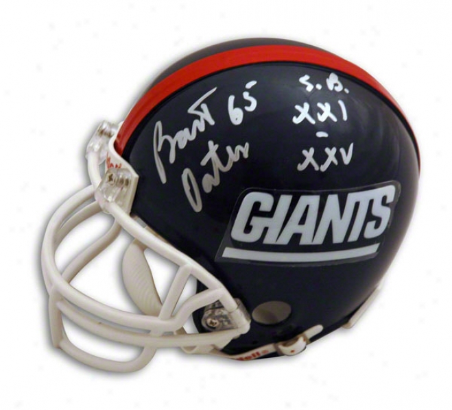 Bart Oates New York Giants Autographed Mini Helmet Inscribed Sbxxixxv And 66