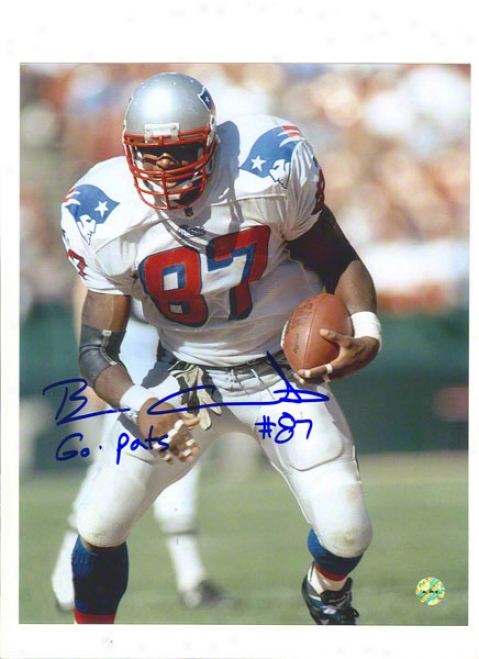 Ben Coates Autographed New England Patriots 8x10 Photo Inscribed &quotgo Pats!&quot