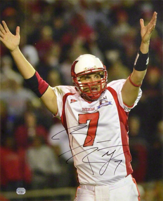 Ben Roethlisberger Miami University Redhawks - Arms In Air In White Jersey - 16x20 Autographed Photograph