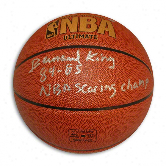 Bernard King Autographed Indoor/outdoor Bwsketball Inscriged 8485 Nba Scoring Champ