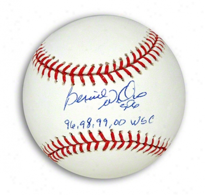 Bernie Williams Autographed lMb Baseball Inscribed &quotsdg&quot & &quot96, 98, 99, 00 Wsc&quot