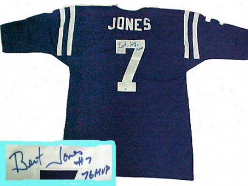 Bert Jones Baltimore Colts Autographed Blue Throwback Jersey