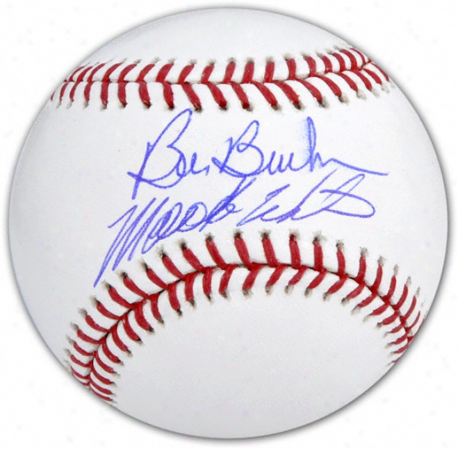 Bill Buckner And Mookie Autographed Baseball  Details: Wilson